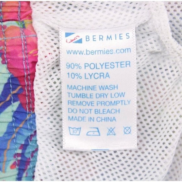 Bermies Men's Swim Trunks Shorts Netted Water Surf Beach Floral Size M - Picture 7 of 7